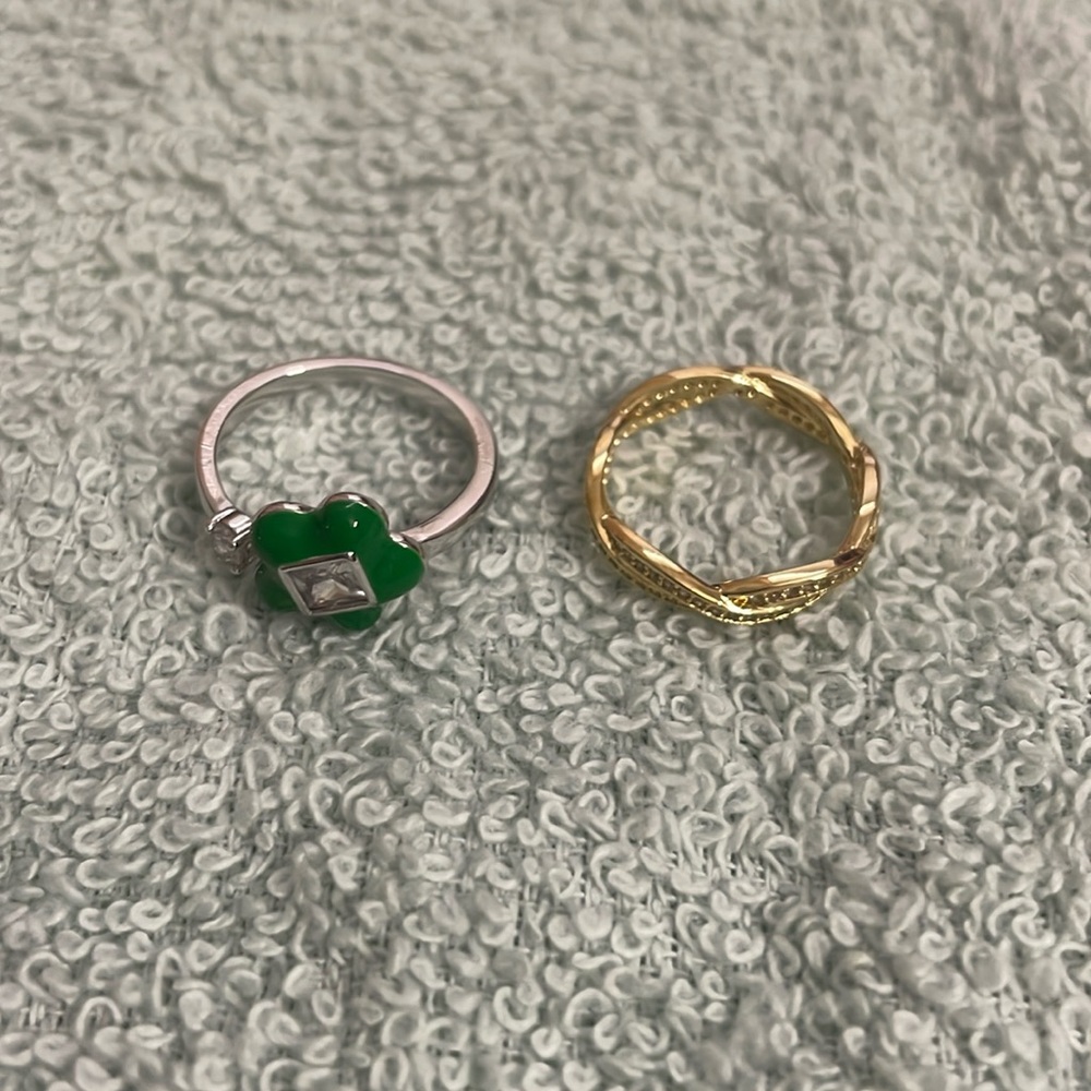 Two vintage stainless steel ring